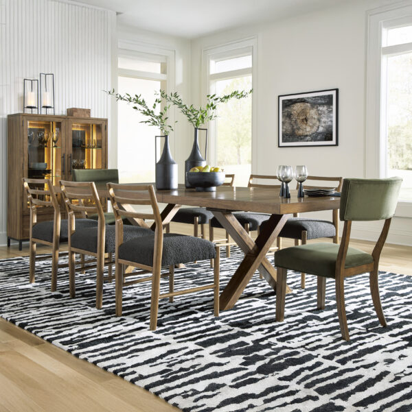 Steenlage 9-Piece Dining Set Brown with Side Chairs Green - Image 17