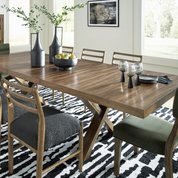 Steenlage 9-Piece Dining Set Brown with Side Chairs Green - Image 19