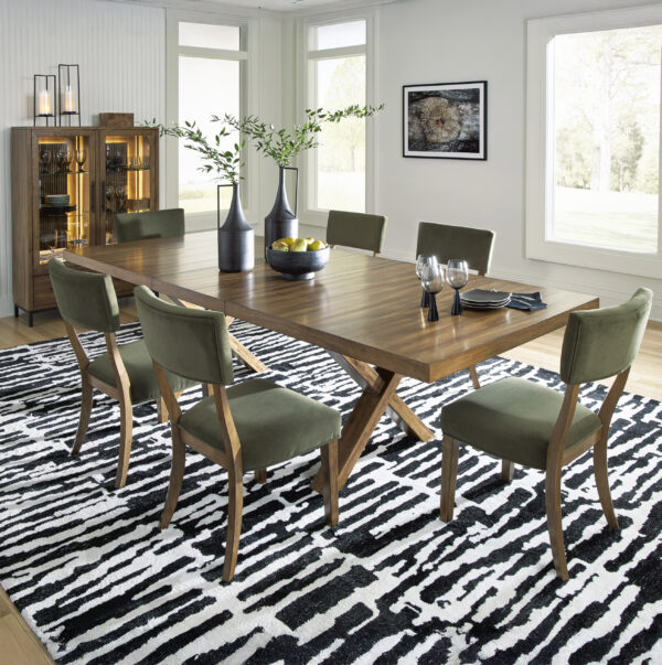 Steenlage 7-Piece Dining Set Brown/Green