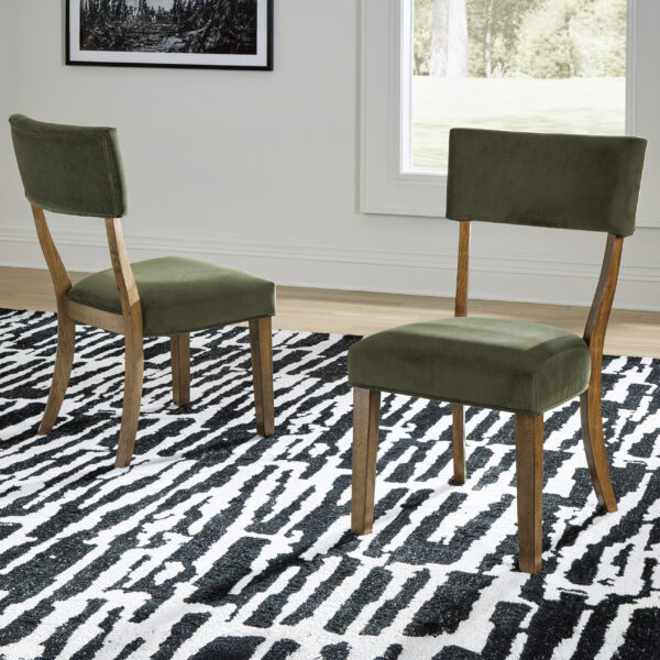 Steenlage 7-Piece Dining Set Brown with Side Chairs Green - Image 14