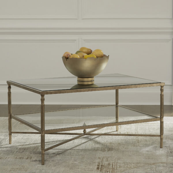 CLOVERTY RECT COCKTAIL TABLE Aged Gold