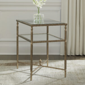 CLOVERTY RECT END TABLE Aged Gold