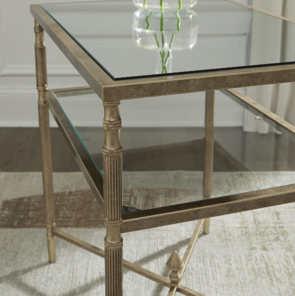 CLOVERTY RECT END TABLE Aged Gold - Image 4
