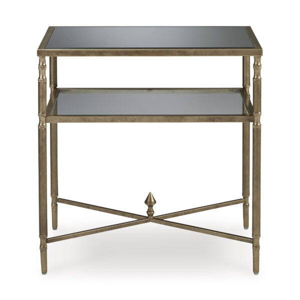 CLOVERTY RECT END TABLE Aged Gold - Image 3