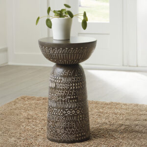 HADCHER ACCENT TABLE Cream/Brown