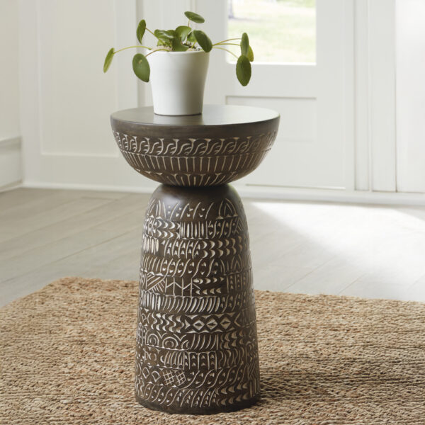 HADCHER ACCENT TABLE Cream/Brown