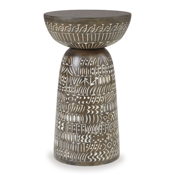 HADCHER ACCENT TABLE Cream/Brown - Image 3