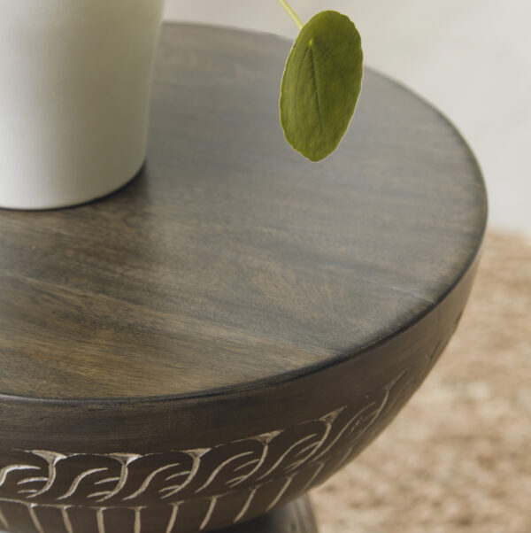 HADCHER ACCENT TABLE Cream/Brown - Image 4