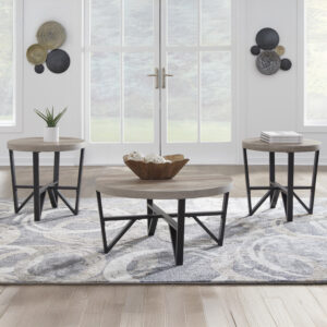 DEANLEE OCC TABLE SET/3PCE Grey Brown/Black