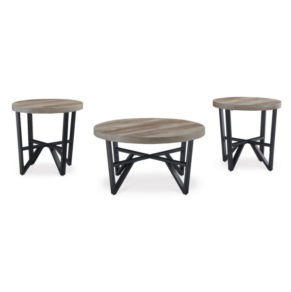 DEANLEE OCC TABLE SET/3PCE Grey Brown/Black - Image 5