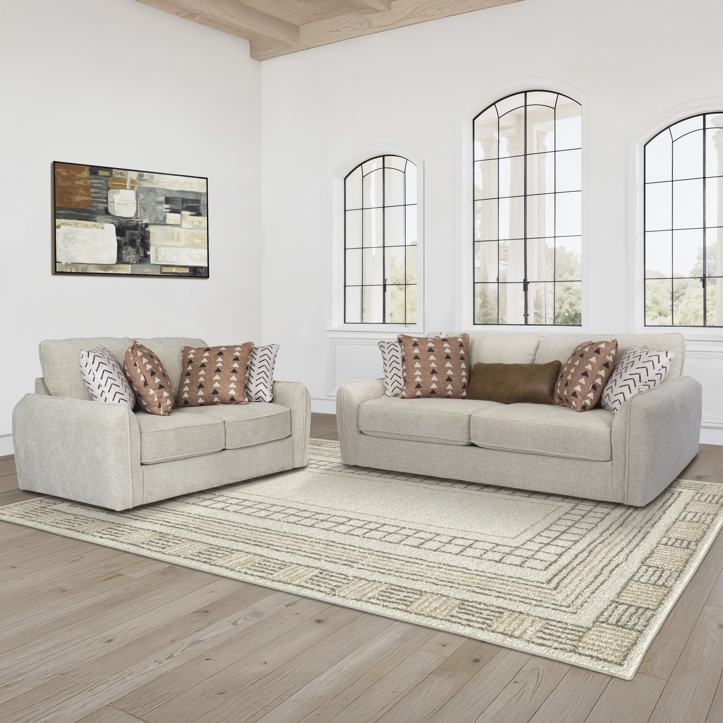 Seyler 3-Piece Lounge Set Sand - Image 2