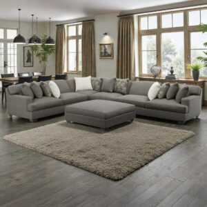 Adequate 6-Piece Corner Lounge Set Ash with No Ottoman