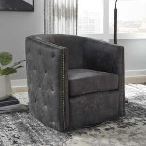 BRENTLOW SWIVEL CHAIR Distressed Black
