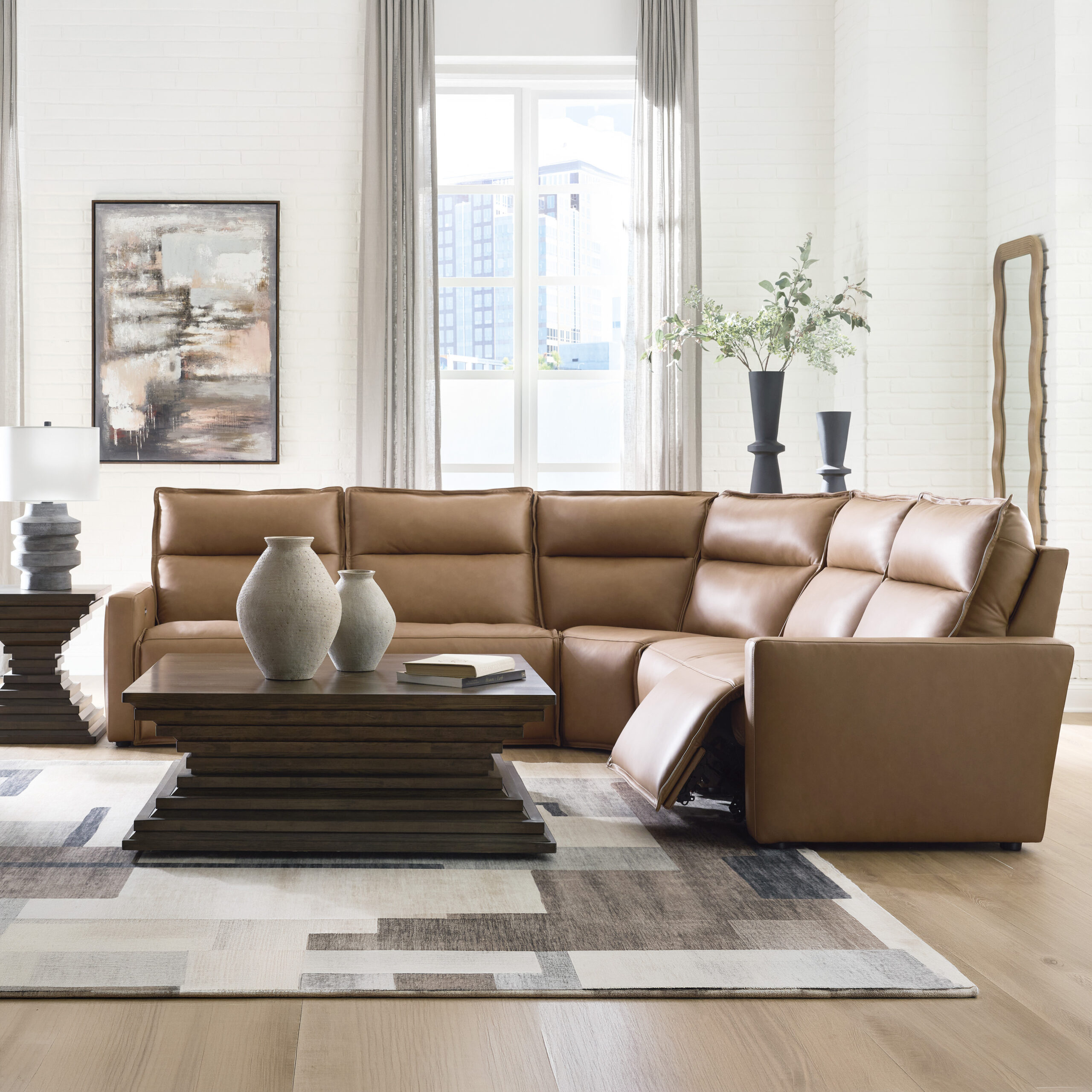 Arrington 5-Piece Corner Lounge Set Butternut