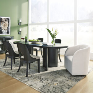 Rowanbeck 7-Piece Dining Set with Upholstered Arm & Side Chairs