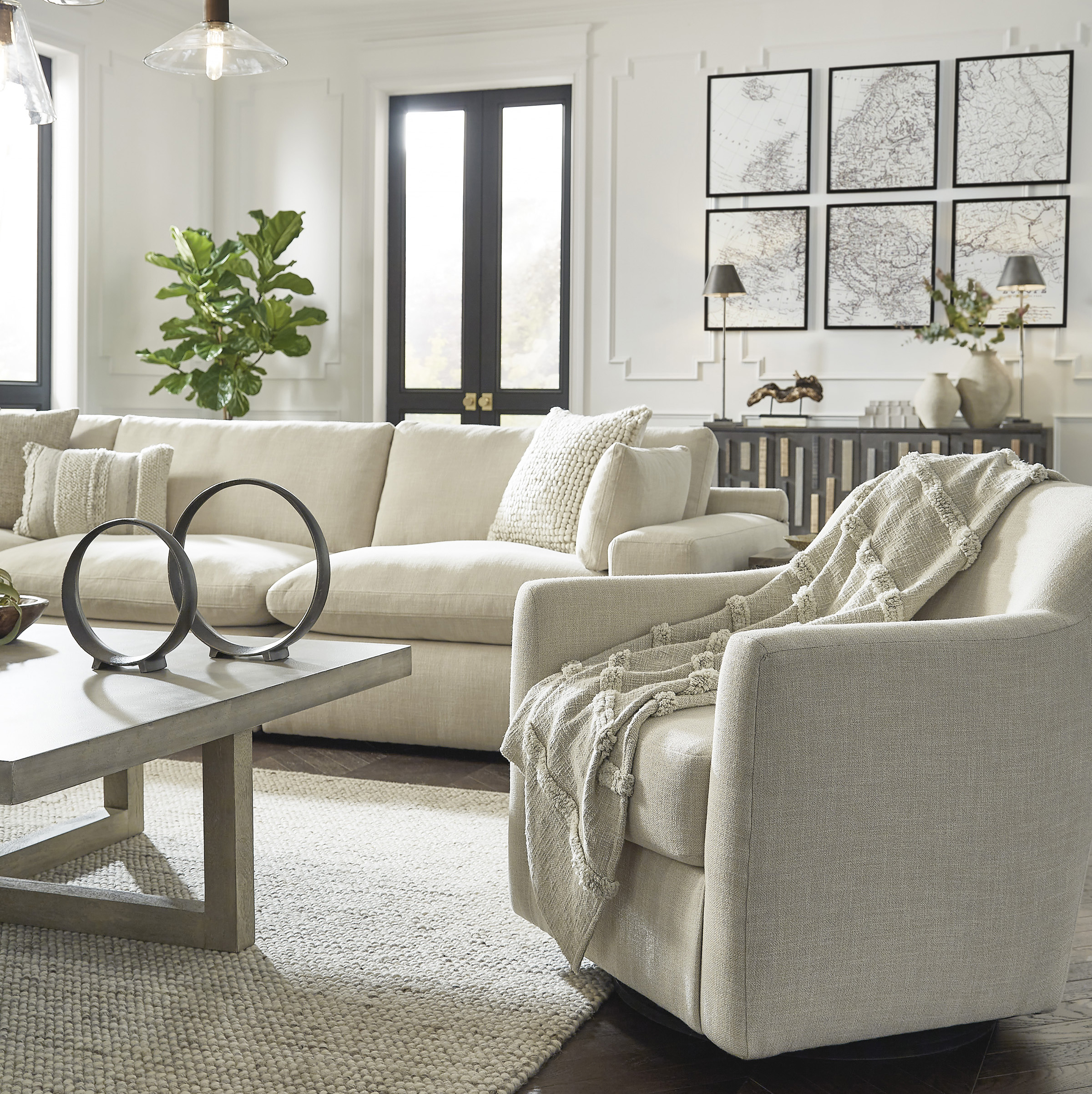 Elyza 3-Piece Corner Lounge Set Linen - Image 9